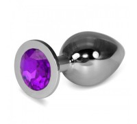 Большой плаг из стали с кристаллом Violet Dream