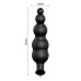 Анальная елочка черного цвета с проводным пультом и 12 режимами вибрации - фото 3