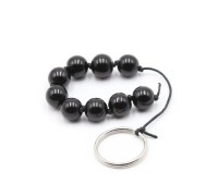 Анальная цепочка со стеклянными бусинками Anal bead черная