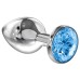 Анальная пробка Diamond Light blue Sparkle Medium Lola - фото