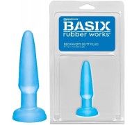 Анальная пробка Basix Rubber Works Beginners Butt Plug Blue