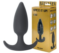 Анальная пробка со смещенным центром тяжести Spice it up Delight Dark Grey черного цвета