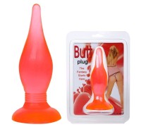 Пробка анальная с присоской Butt plug красная