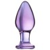 Стеклянная анальная втулка фиолетовая - фото