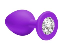 Анальная пробка Emotions Cutie Medium Purple clear crystal