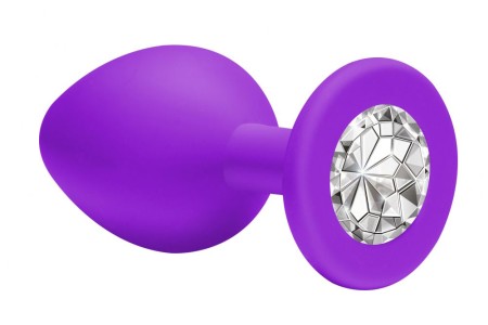 Анальная пробка Emotions Cutie Medium Purple clear crystal