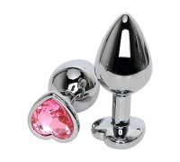 Анальная пробка со светло-розовым сердечком
