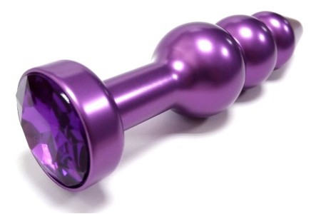 Анальная елочка фиолетового цвета с фиолетовым стразом