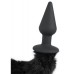 Черная анальная пробка с кошачьим хвостом - фото 4