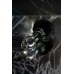 Стеклянная анальная пробка с черным хвостиком - фото 1