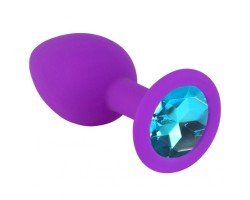 Фиолетовая силиконовая пробка с голубым кристаллом M