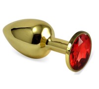 Анальное украшение со стразом Golden Plug Small красный