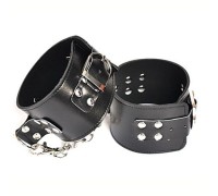 Классические черные наручники с цепочкой