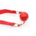 Красный кляп-шар с нейлоновым ремешком - фото 3