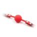 Красный силиконовый кляп-шарик на ремне - фото 4