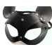 Кожаная чёрная маска со сменными ушками Hand Made - фото 4