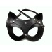 Кожаная чёрная маска со сменными ушками Hand Made - фото 5