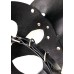 Кожаная черная маска с ушками зайчика ручной работы - фото 1