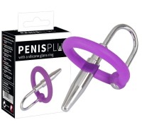 Уретральный плаг с силиконовым кольцом под головку Penis Plug