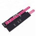 Мягкие черно-розовые наручники на цепочке с карабином - фото 3