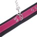 Мягкие черно-розовые наручники на цепочке с карабином - фото 1