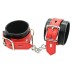 Черные наручники с красными ремешками - фото 3