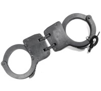 Настоящие милицейские наручники с жестким креплением, черные