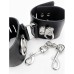 Строгие черные наручники с фиксирующими замками - фото 1