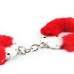 Красные металлические наручники с мехом Fetish Pleasure - фото 1