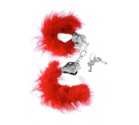 Металлические наручники с пухом FFS Feather Love Cuffs