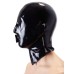 Черная латексная маска для головы с отверстием для рта - фото 2