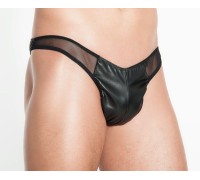 Стринги мужские Armand из экокожи черные S/M