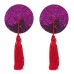 Фиолетовые пэстисы с красными кисточками - фото