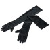 Удлиненные черные перчатки WetLook - фото 2