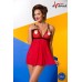 Эротическая красная сорочка с кружевными вставками Salome L/XL - фото