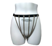 Трусики из цепочек на кожаном ремне Punish Me