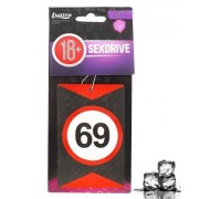Ароматизатор в авто бумажный Sexdrive 69 чёрный лёд