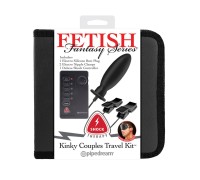 Анальная пробка и зажимы для сосков с электростимуляцией FFS Shock Therapy Kinky Couples Travel Kit