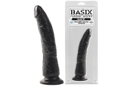 Фаллоимитатор на присоске Basix Rubber Works Slim 7 Black