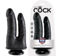 Двойной фаллоимитатор с присоской King Cock Double Penetrator Black
