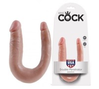 Двойной фаллос King Cock U-Shaped Small Double Trouble Flesh