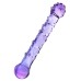 Фиолетовый фаллос из стекла с рельефным стволом - фото