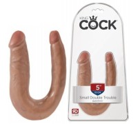 Двойной фаллос King Cock U-Shaped Small Double Trouble Tan