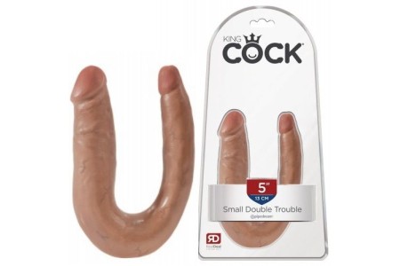 Двойной фаллос King Cock U-Shaped Small Double Trouble Tan
