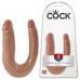 Двойной фаллос King Cock U-Shaped Small Double Trouble Tan - фото