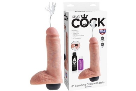 Фаллоимитатор с имитацией семяизвержения King Cock 8 in Squirting Cock with Balls