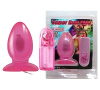 Анальная пробка на присоске с вибрацией розовая Super Butt Plug