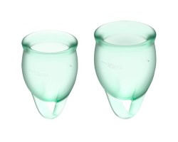 Менструальные чаши Satisfyer Feel Confident 2 шт, светло-зелёные