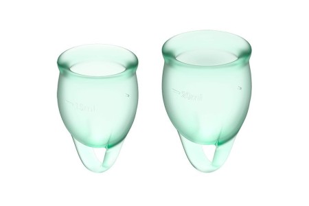 Менструальные чаши Satisfyer Feel Confident 2 шт, светло-зелёные