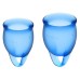 Менструальные чаши Satisfyer Feel Confident 2 шт, синие - фото